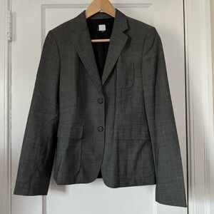 J. Crew Dark Grey Structured Schoolboy Wool 2 Button Blazer